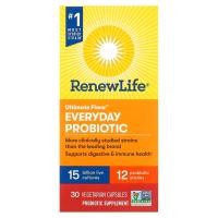 ราคา Renew Life, Ultimate Flora, Everyday Probiotic, 15 Billion Live Cultures, 30 Vegetarian Capsules (REN-12097)