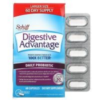 ราคา Schiff, Digestive Advantage, Daily Probiotic, 60 Capsules (SBF-96262)