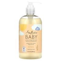 ราคา SheaMoisture, Baby Extra Comforting Wash & Shampoo, Oat Milk & Rice Water, 13 fl oz (384 ml) (SMT-22420)
