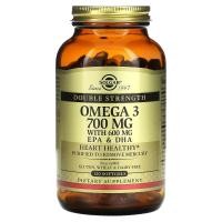 ราคา Solgar, Omega-3, EPA & DHA, Double Strength, 700 mg, 120 Softgels (SOL-02053)