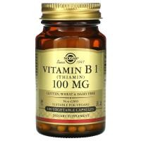 ราคา Solgar, Vitamin B1, 100 mg, 100 Vegetable Capsules (SOL-02950)