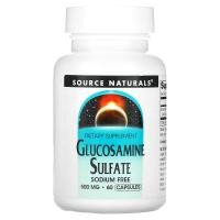 ราคา Source Naturals, Glucosamine Sulfate, Sodium Free, 500 mg, 60 Capsules (SNS-01590)