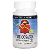 ราคา Source Naturals, Policosanol with Coenzyme Q10, 10 mg, 120 Tablets (SNS-01459)