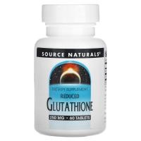 ราคา Source Naturals, Reduced Glutathione, 250 mg, 60 Tablets (SNS-01283)