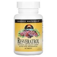 ราคา Source Naturals, Resveratrol, 60 Tablets (SNS-01011)