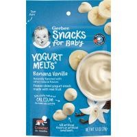 ราคา Gerber, Snacks for Baby, Yogurt Melts, 8+ Months, Banana Vanilla, 1 oz (28 g) (GBR-04798)