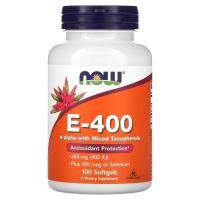 ราคา NOW Foods, E-400 D-Alpha with Mixed Tocopherols, 268 mg (400 IU), 100 Softgels (NOW-00906)
