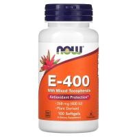 ราคา NOW Foods, E-400 with Mixed Tocopherols, 268 mg (400 IU), 100 Softgels (NOW-00892)