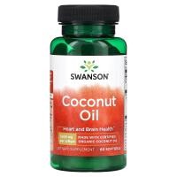 ราคา Swanson, Coconut Oil, 1,000 mg, 60 Softgels (SWV-17045)