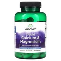 ราคา Swanson, Liquid Calcium & Magnesium, 100 Softgels (SWV-01217)