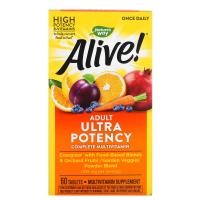 ราคา Nature's Way, Alive! วิตามินรวมสูตรครบถ้วนประสิทธิภาพสูงพิเศษสำหรับผู้ใหญ่ บรรจุ 60 เม็ด (NWY-15679)