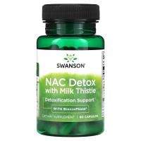ราคา Swanson, NAC Detox with Milk Thistle with BroccoPhane, 60 Capsules (SWV-11866)