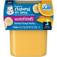 ราคา Gerber, Natural for Baby, Wonder Foods, 2nd Foods, Banana Orange Medley, 2 Pack, 4 oz (113 g) Each (GBR-07671)