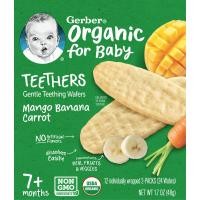 ราคา Gerber, Organic for Baby, Gentle Teething Wafers, 7+ Months, Mango Banana Carrot, 12 Individually Wrapped 2-Packs, 2 Wafers Each (GBR-04966)
