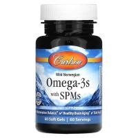 ราคา Carlson, Omega-3s with SPMs, 60 Soft Gels (CAR-21400)