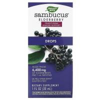ราคา Nature's Way, Sambucus Elderberry, Drops, 1 fl oz (30 ml) (NWY-10493)