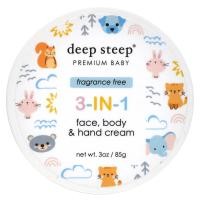 ราคา Deep Steep, Premium Baby, 3-in-1 Face, Body & Hand Cream, Fragrance Free , 3 oz (85 g) (DEE-11124)