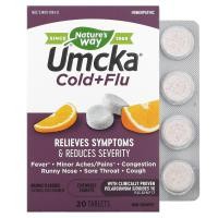 ราคา Nature's Way, Umcka, Cold+Flu, Orange, 20 Chewable Tablets (NWY-15161)