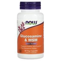 ราคา NOW Foods, Glucosamine & MSM, 60 Veg Capsules (NOW-03278)