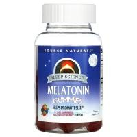 ราคา Source Naturals, Sleep Science, Melatonin Gummies, Mixed Berry, 5 mg, 60 Gummies (SNS-02849)