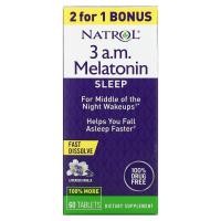 ราคา Natrol, 3 A.M. Melatonin, Sleep, Lavender Vanilla, 60 Tablets (NTL-07819)