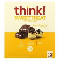 ราคา Think !, Sweet Treat, High Protein Bar, Boston Creme Pie, 10 Bars, 2.1 oz (57 g) (THK-71985)