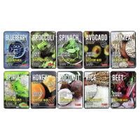 ราคา Dermal, Superfood Facial Beauty Sheet Masks, Assorted, 10 Sheets, 0.88 oz (25 g) Each (DML-85801)