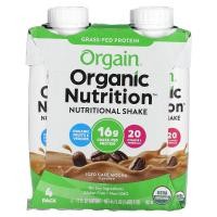 ราคา Orgain, Organic Nutrition, Nutritional Shake, Iced Cafe Mocha, 4 Pack, 11 fl oz (330 ml) Each (OGA-00305)