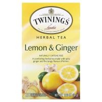 ราคา Twinings, Herbal Tea, Lemon & Ginger, Caffeine Free, 20 Tea Bags, 1.06 oz (30 g) (TWN-07510)