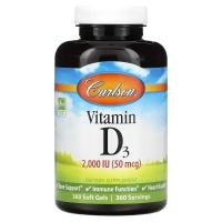 ราคา Carlson, Vitamin D3, 50 mcg (2,000 IU), 360 Soft Gels (CAR-01463)