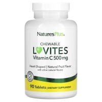 ราคา NaturesPlus, Chewable Lovites, Vitamin C, Natural Fruit, 500 mg, 90 Tablets (NAP-02447)