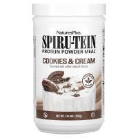 ราคา NaturesPlus, Spiru-Tein Protein Powder Meal, Cookies & Cream, 1.15 lbs (525 g) (NAP-45887)