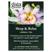ราคา Gaia Herbs, Sleep & Relax Herbal Tea, Caffeine-Free, 16 Tea Bags, 0.96 oz (27.2 g) (GAI-14530)