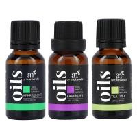 ราคา artnaturals, Top 3 Essential Oils Set, Lavender, Tea Tree, and Peppermint, 3 Piece Set, 0.50 fl oz (15 ml) Each (RNA-80410)