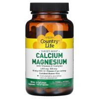 ราคา Country Life, Target-Mins Calcium Magnesium with Vitamin D Complex, 120 Vegan Capsules (CLF-02487)
