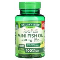 ราคา Nature's Truth, Mini Fish Oil, Premium Strength, Lemon, 650 mg, 100 Mini Softgels (NTH-10469)