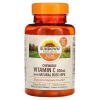 ราคา Sundown Naturals, Chewable Vitamin C with Natural Rose Hips, Orange , 500 mg, 100 Chewable Tablets (SDN-00552)