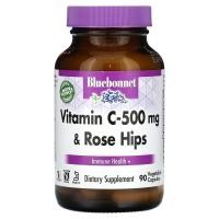 ราคา Bluebonnet Nutrition, Vitamin C-500 mg & Rose Hips , 90 Vegetable Capsules (BLB-00572)