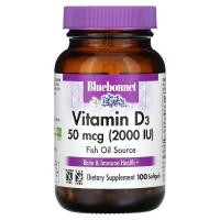 ราคา Bluebonnet Nutrition, Vitamin D3, 50 mcg (2,000 IU), 100 Softgels (BLB-00317)