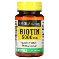 ราคา Mason Natural, Biotin, 5,000 mcg, 60 Softgels (MAV-16325)