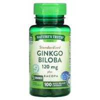 ราคา Nature's Truth, Ginkgo Biloba Plus Bacopa, 120 mg, 100 Quick Release Capsules (NTH-10158)