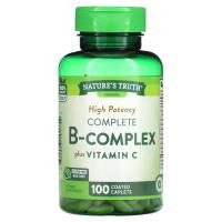 ราคา Nature's Truth, High Potency, Complete B-Complex Plus Vitamin C, 100 Coated Caplets (NTH-10175)
