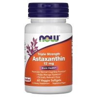 ราคา NOW Foods, Triple Strength Astaxanthin, 12 mg, 60 Veggie Softgels (NOW-02253)