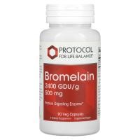 ราคา Protocol for Life Balance, Bromelain, 2400 GDU/g, 500 mg, 90 Veg Capsules (PRT-12943)