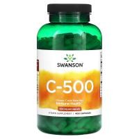 ราคา Swanson, C-500, Vitamin C with Rose Hips, 500 mg, 400 Capsules (SWV-01847)