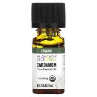 ราคา Aura Cacia, Pure Essential Oil, Organic Cardamom, 0.25 fl oz (7.4 ml) (AUR-90862)