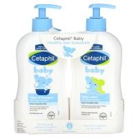ราคา Cetaphil, Baby, Healthy Skin Essentials Set, 2 Piece Set, 13.5 fl oz (399 ml) Each (CET-20010)