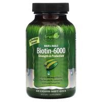 ราคา Irwin Naturals, Biotin-6000 , 60 Liquid Soft-Gels (IRW-58410)