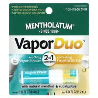 ราคา Mentholatum, Vapor Duo, 2 in 1 Aromatherapy with Natural Menthol & Eucalyptus, Rub, 0.04 fl oz (1.2 ml), Inhaler, 0.03 fl oz (0.8 ml) (MTO-01590)