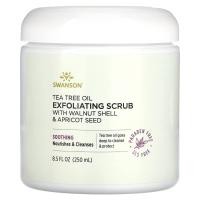 ราคา Swanson, Tea Tree Oil Exfoliating Scrub with Walnut Shell & Apricot Seed, 8.5 fl oz (250 ml) (SWV-02752)